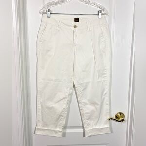 Jag Slim Fit Cuffed Cropped Capri Pants White Stretch Cotton Size 4